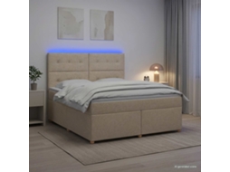 Vidaxl Cama Box Spring Com Colchão Creme 140 X 200 Cm Tecido