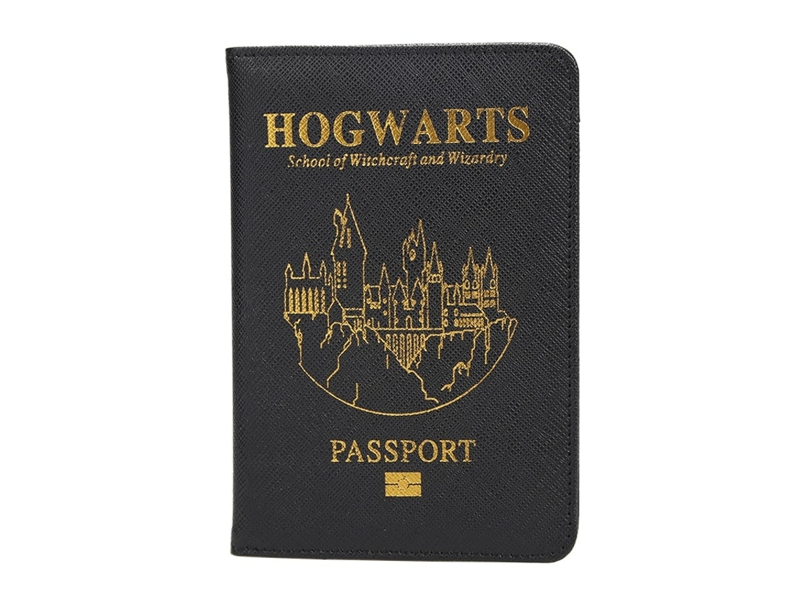 Porta-passaporte Harry Potter Hogwarts Preto