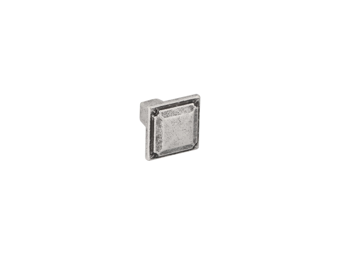 Puxador para Móveis Zamac Diâmetro 28mm X 28 Prata Antiga Brilhante Conjunto de 6 HARDWAREXCHANGE