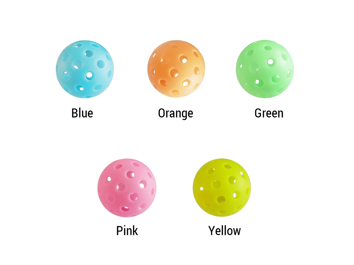 5 Bolas De Pickleball Luminosas 74mm Para Interior E Exterior Com Saco De Armazenamento