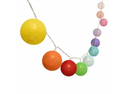 Cordão de Luzes Led Coloridas com Bolas, 20 Luzes a Bateria para Casamentos e Natal, Fo BRILVIBERA