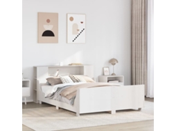 Vidaxl Cama Sem Colchão 160x200 Cm Madeira De Pinho Maciça Branco
