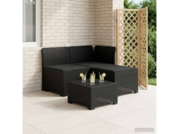 Vidaxl Sofá De Jardim 3 Lugares Com Almofadas Visual Rattan Pp