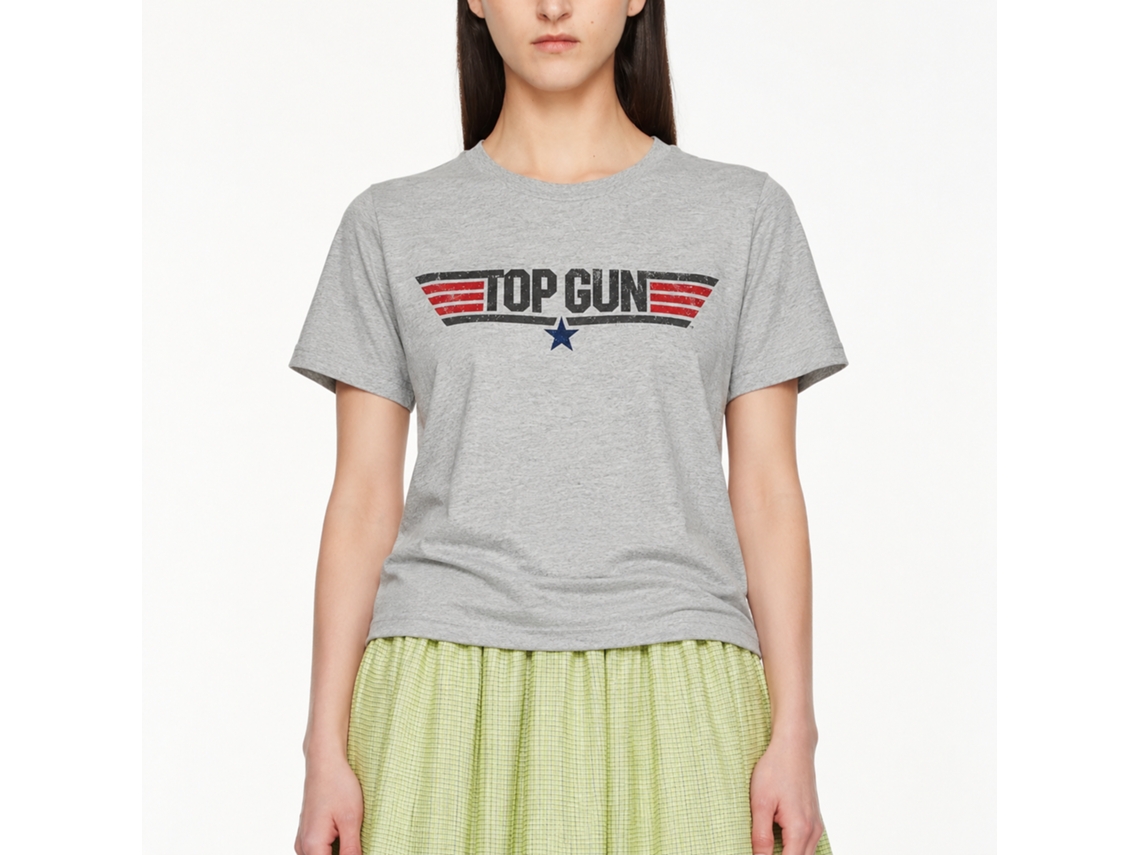 Rockinstone Top Gun Movie Logo Heather Gray Adult T-shirt Size:l