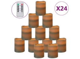 Conjunto 24 Vela led VIDAXL Cinzeto Cera