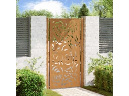 Vidaxl Portão De Jardim 100x175 Cm Em Aço Resistente Às Intempéries Com Design De Chama