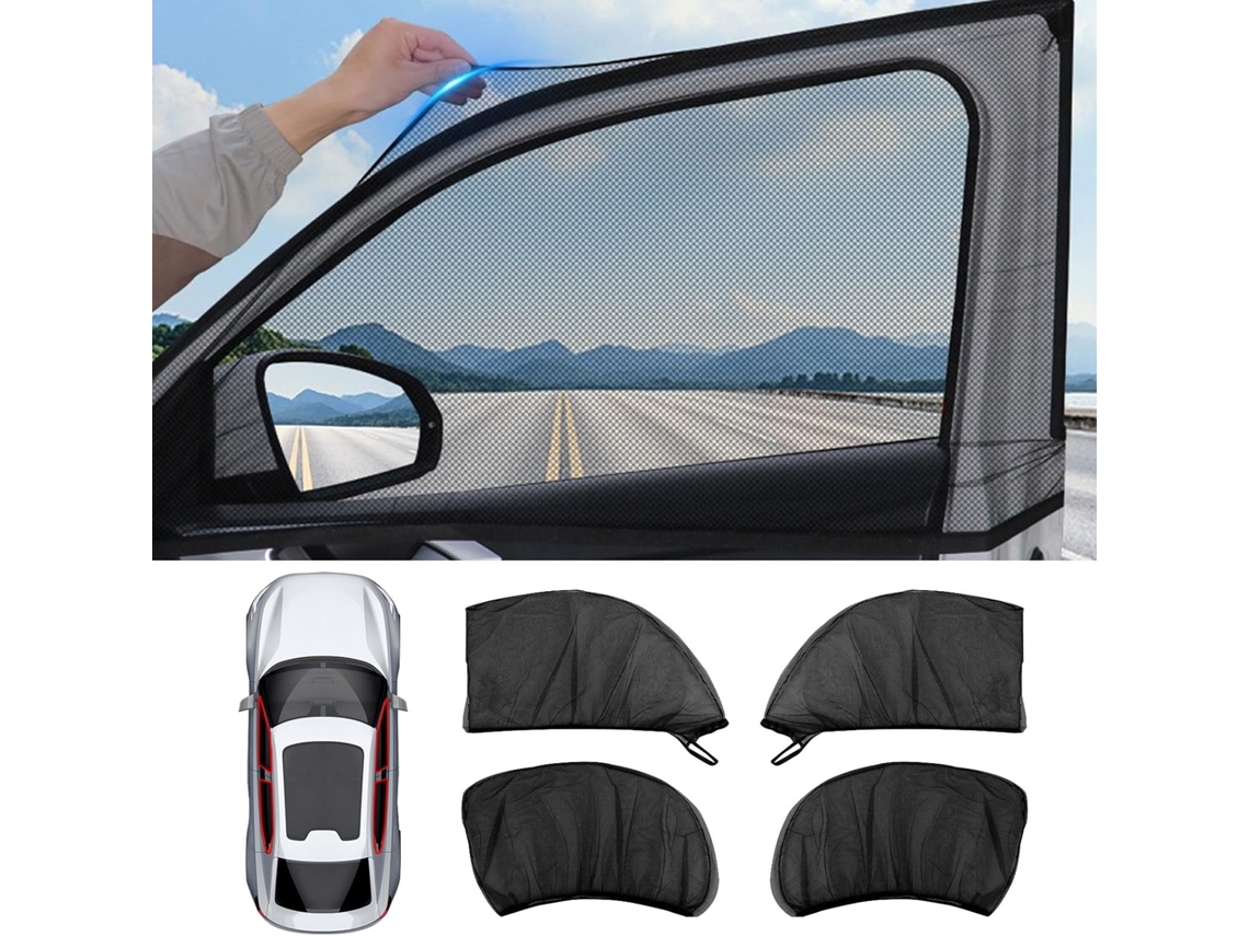 Conjunto de 4 Cortinas Rede Elásticas 2 Dianteiras + 2 Traseiras ZYBLSSBB