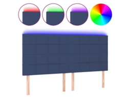 Led Headboard, Led Headboards Vidaxl Azul Tecido (200 X 5 X 118/128 Cm)