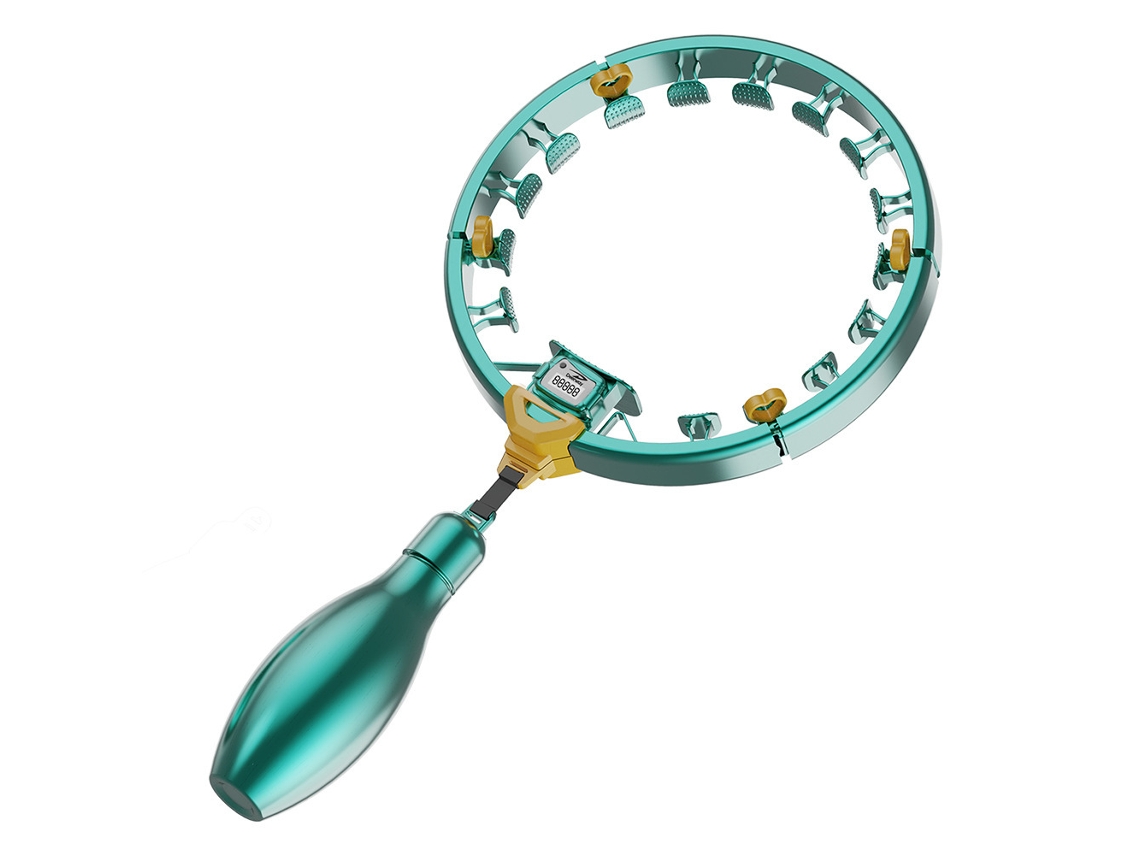 Hula Hoop Inteligente Com Massagem Contador Lcd 7 Aros - Verde - Eifson