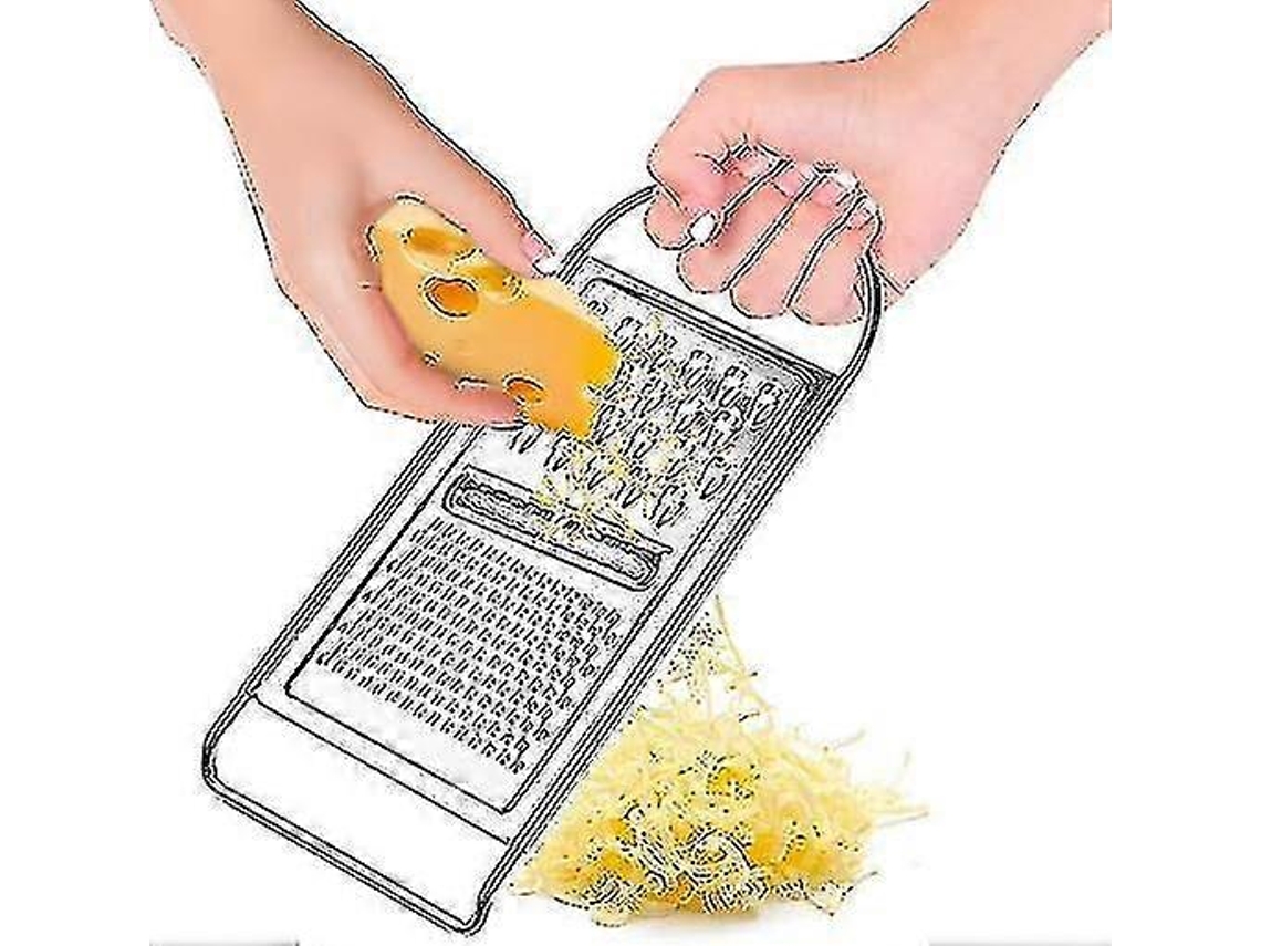 Ralador De Cozinha Profissional 3 Em 1 Aço Inox 29 Cm, Utensílio Para Ralar Legumes, Queijo, Batata, Grande. Aquaforge