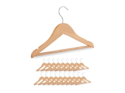 Conjunto 20 Cabides De Madeira Infantis Com Barra