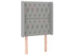 Cabeceira de Cama com Abas Tecido Cinzento Claro MAISON EXCLUSIVE (83x16x118 cm)
