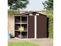 Vidaxl Abrigo De Jardim C/ Prateleiras 205x130x183 Cm Ferro Castanho