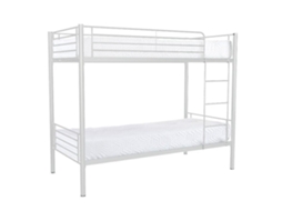 Beliche Duplo 90Cm Metal As110 Branco 2 Colchões 90X190Cm SALDOSYSTOCKS