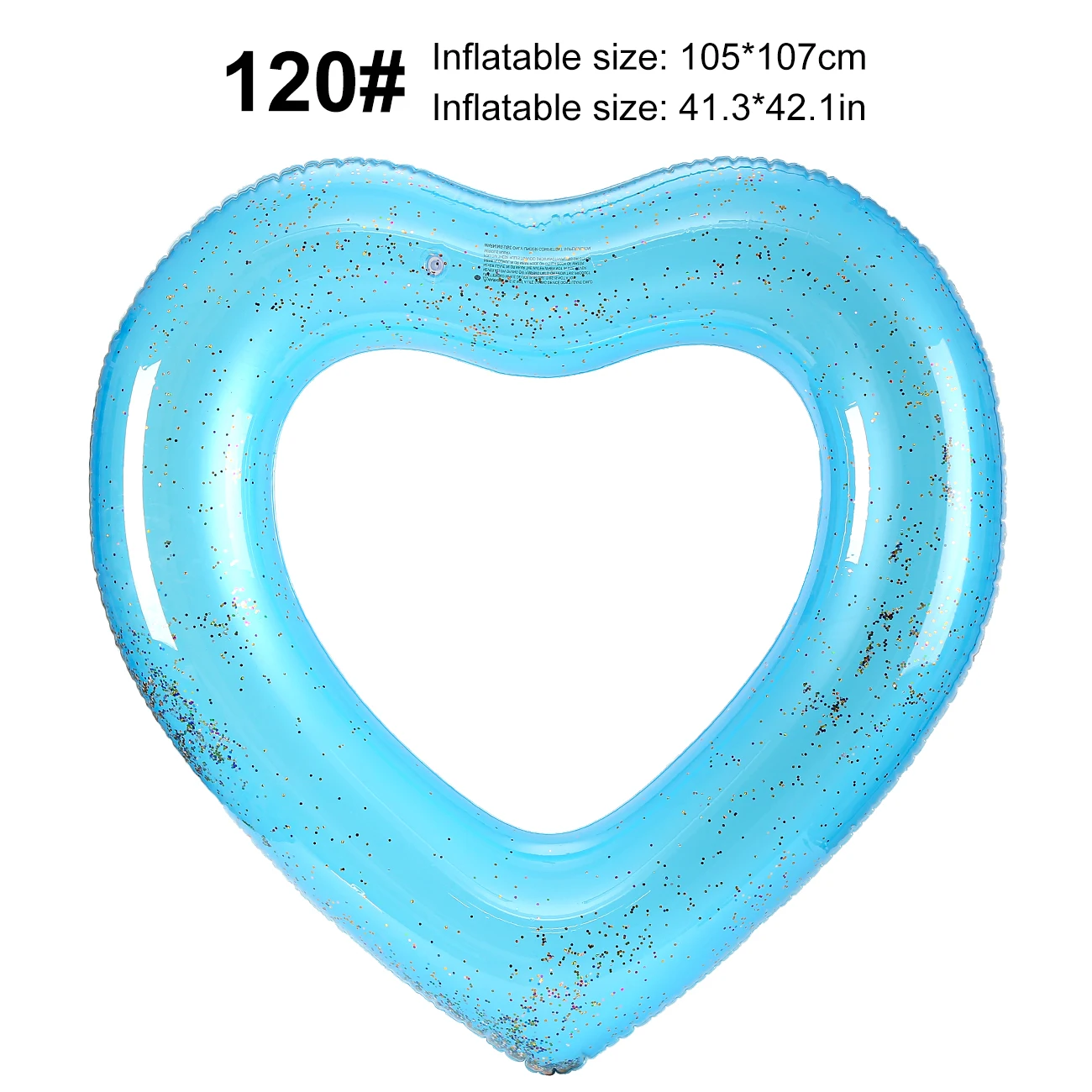 (azul-120) 1 Tapete Flutuante Para Piscina Adulto Em Formato De Coração Com Lantejoulas Azuis - Brinquedo Inflável Brilhante