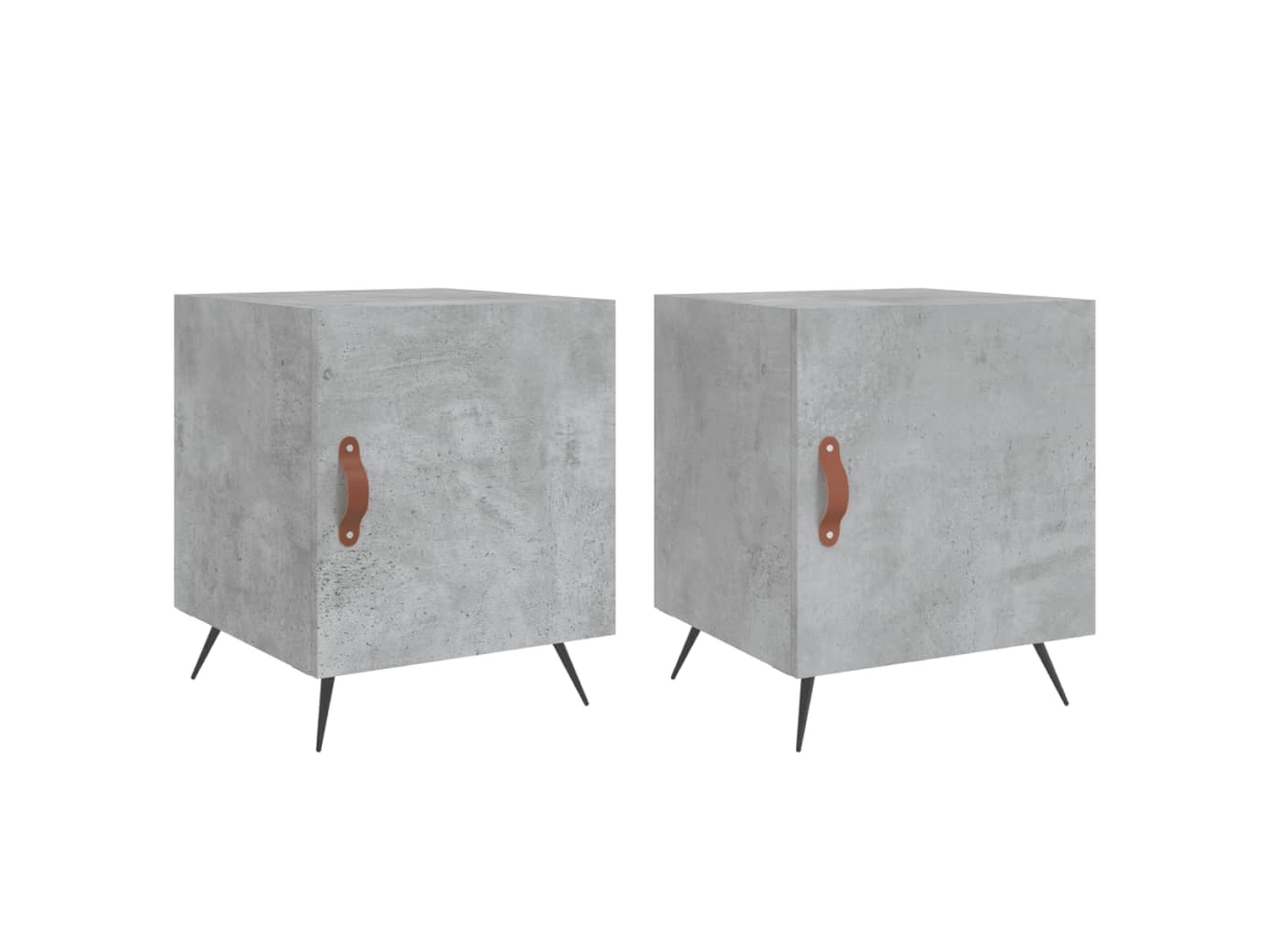 Bedside Cabinet, Bedside Cabinets Vidaxl Cinzeto Madeira Processada (n/a)