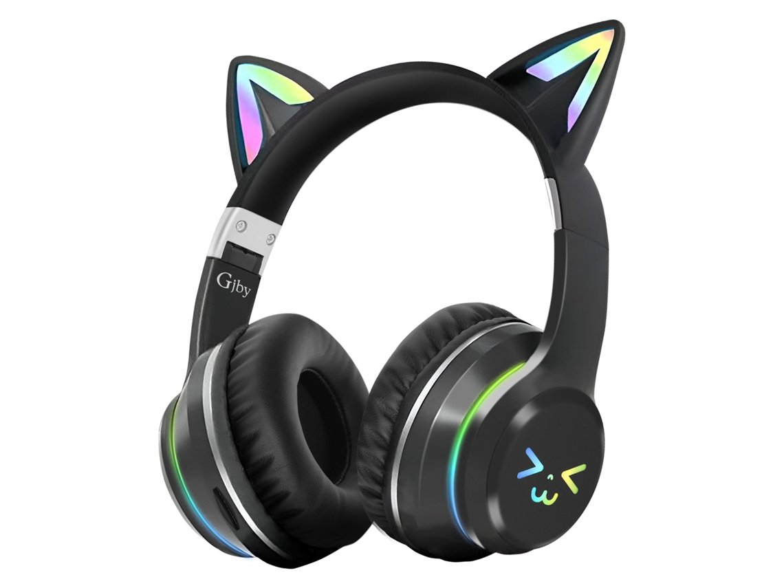 Avizar Auscultadores Orelhas de gato luminosas Preto