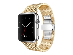 Bracelete para Apple Watch 42/41/40/38mm Metal com Textura de Dragão Dourada XIAOMOYU