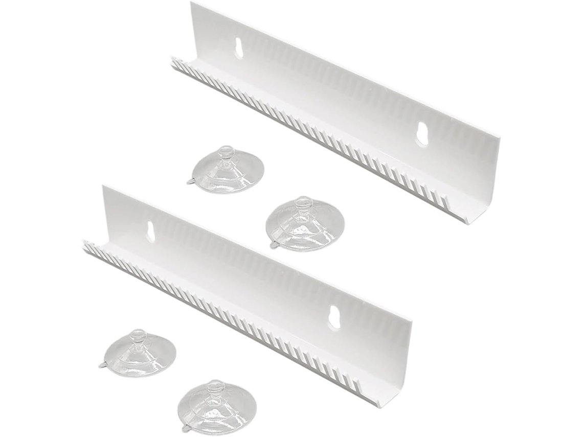 Presilhas para extensões de cabelo com bordas arredondadas, feitas de plástico branco, 2 unidades.