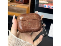 Capa Protetora Retrô Em Couro Oleado Para Fones De Ouvido Bluetooth Airpods 3