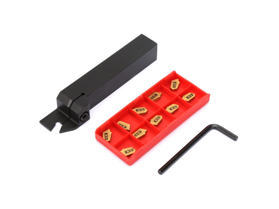Laxiscreed Zq2020r Porta-ferramentas Para Perfilado De Torno Com 10 Inserts Sp300 E Chave