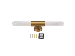 Luminária de parede dourada Led com 2 abajures de vidro para banheiro quarto vanity 85 265v S/MARCA