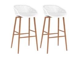 Vidaxl Cadeiras De Bar 2 Pcs Branco