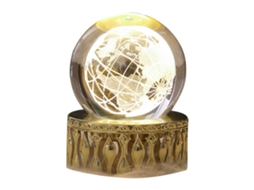 2026 luz de Noite Esfera de Cristal Falso com Gravura 3d Led Ornament Decorativo para Quarto Sala de Estar
