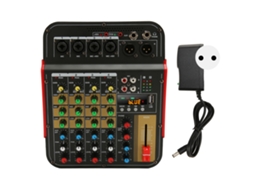 Mezclador Mp3 Usb Bluetooth Profesional de 4 Canales Con Control Dps Y Pantalla Digital. Enchufe Europeo.