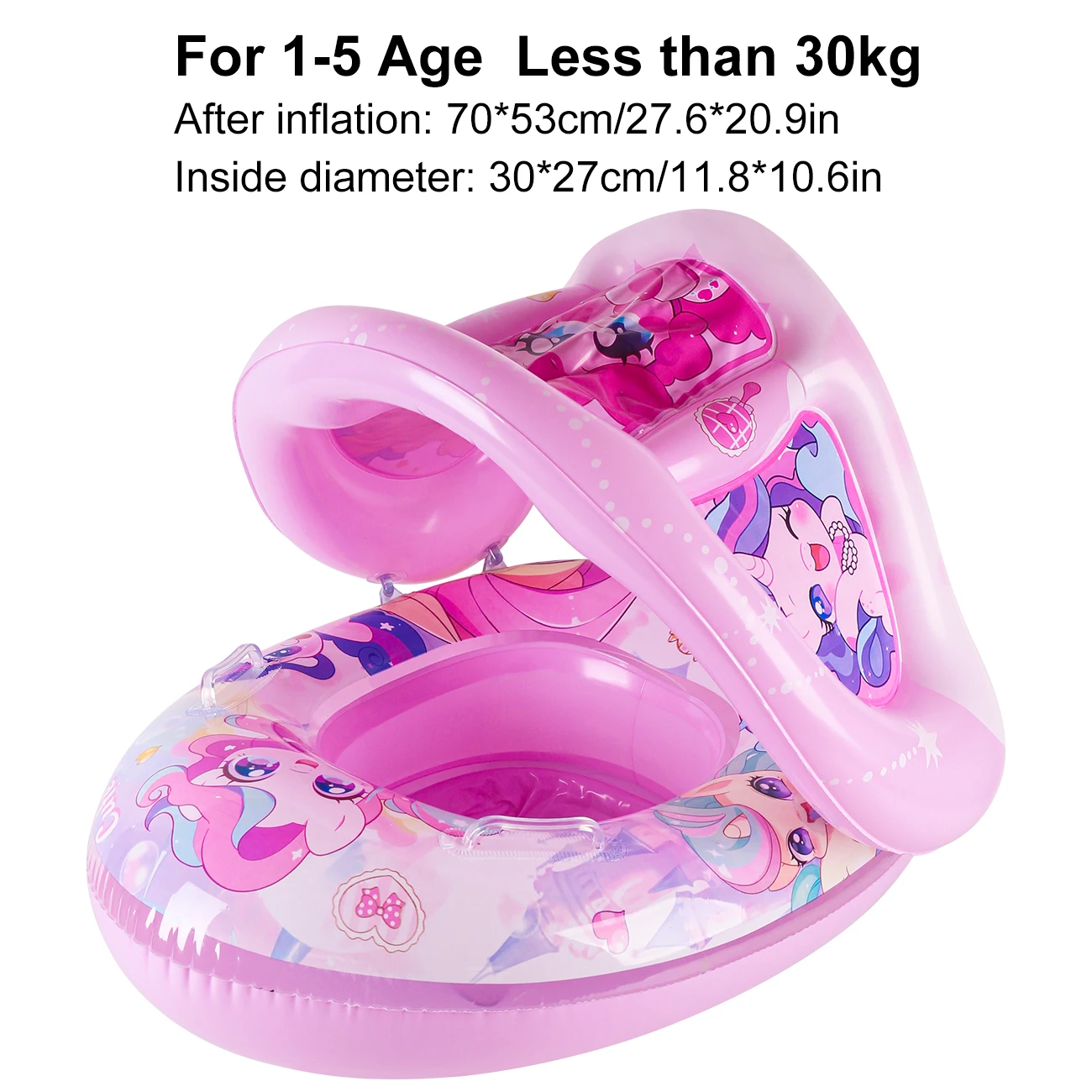 (cavalo Rosa) 1 Boia De Piscina Reforçada Com Assento Coberto, Acompanha Uma Boia Inflável De Cor Vibrante.