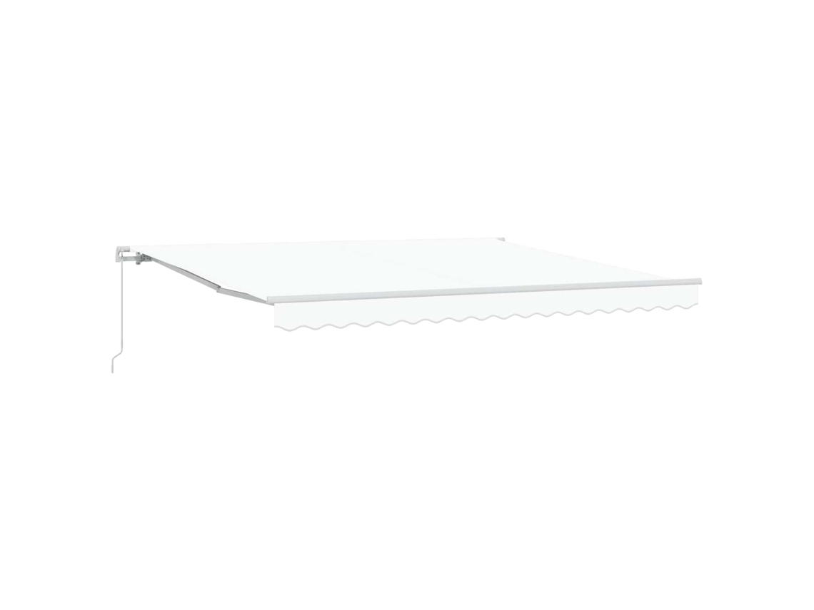 Vidaxl Toldo Retrátil Branco 400 × 300 Cm Poliéster E Alumínio