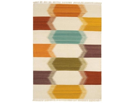 Tapete Kelims Km01 Multicor 1.20x1.70m — 80% Pura Lã e 20% Juta | 1.20x1.70m