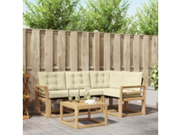 Vidaxl Conjunto De Sofás Para Exterior 5 Unid. Branco E Creme