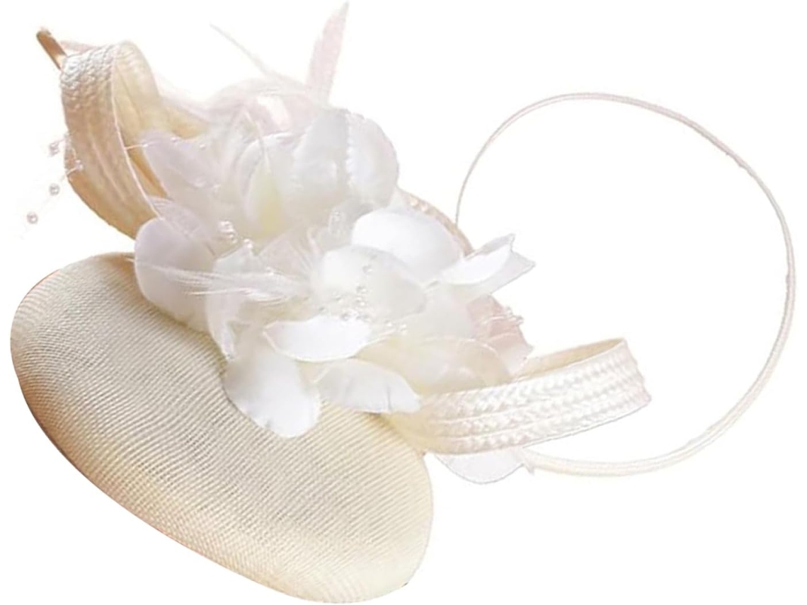 Fascinator Feminino De Linho Com Penas - Para Uso Prático E Funcional