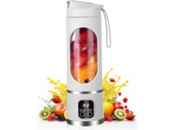 Liquidificador Branco 450ml 12 Lâminas C Display Led Recarregável P Casa Esportes Exterior ZYBLSSBB
