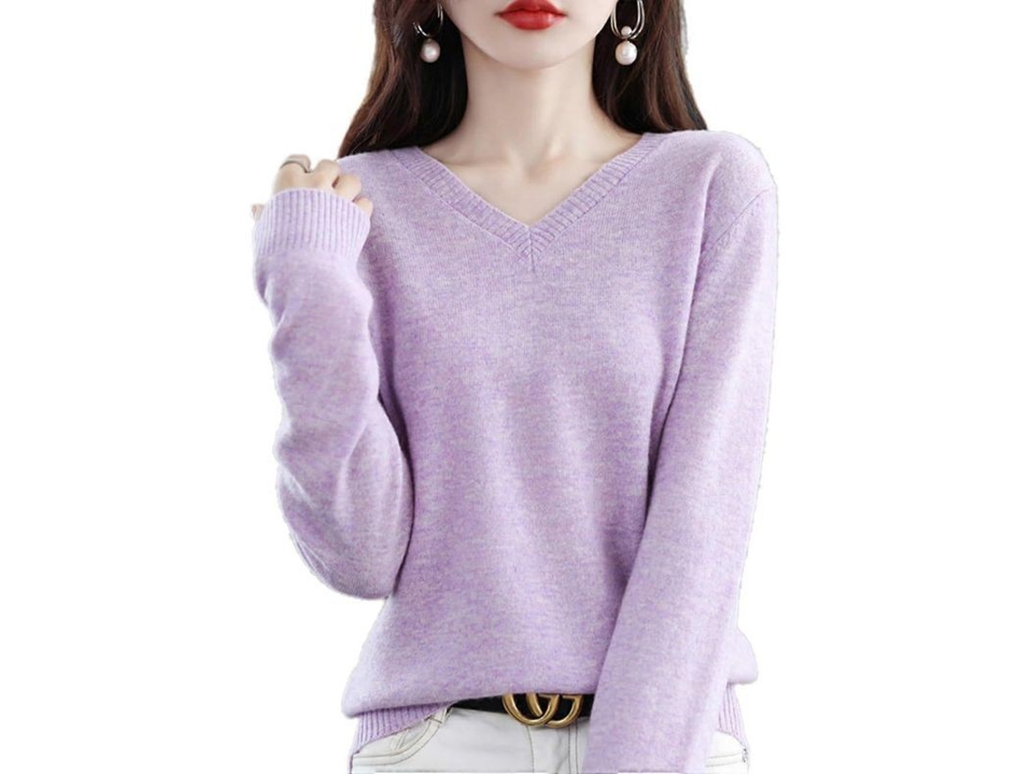 Suéter De Cashmere De Qualidade Superior Da Mongólia: Delicado, Confortável E Estilo Feminino Flor Roxa