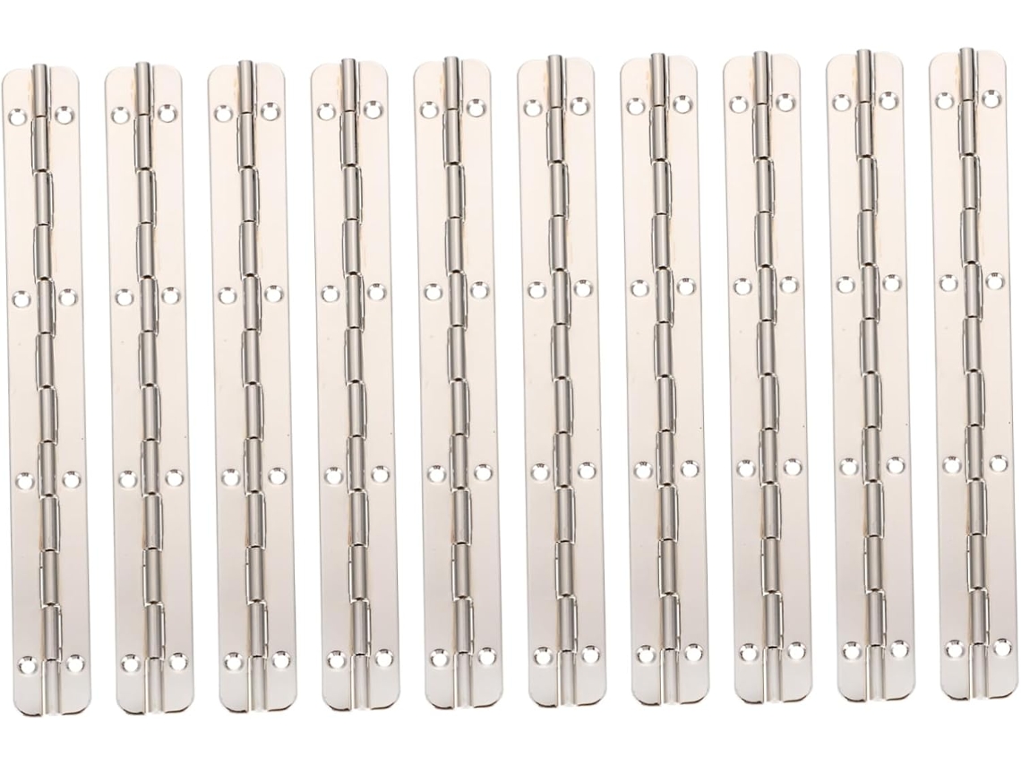 Conjunto De 10 Dobradiças Ferro Prateadas Para Portas, Com Alta