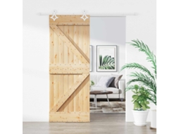 Vidaxl Porta Deslizante Natural E Branco 80 X 210 Cm