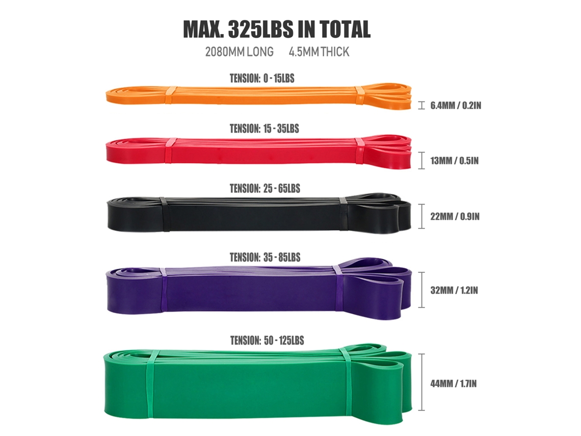 Urbannova-5 Pack Bandas De Resistência Latex Natural Com Acessórios