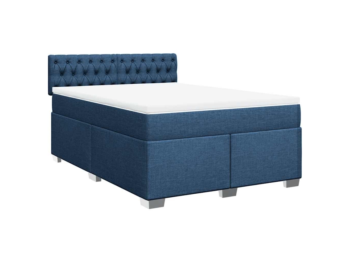 Box Spring Bed, Box Spring Beds Vidaxl Azul Veludo (140 X 190 Cm)