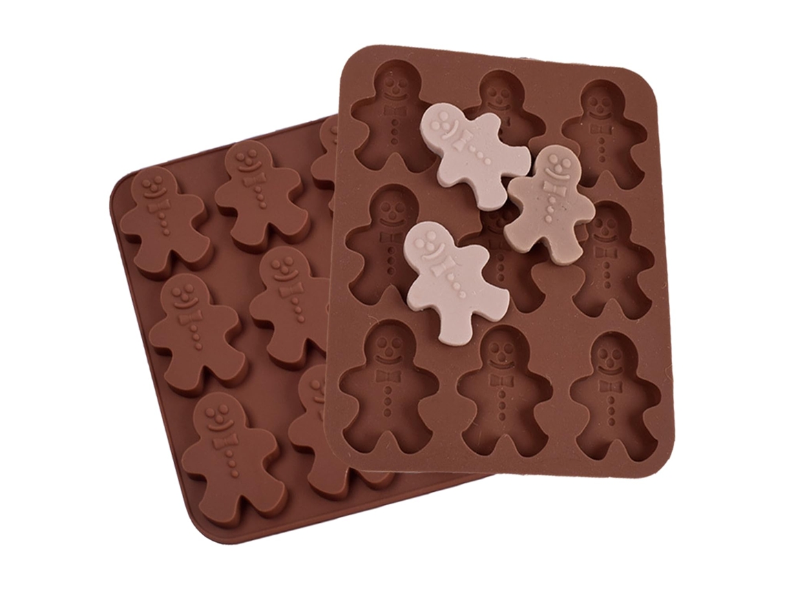 Conjunto De 2 Formas De Silicone Em Formato De Homem De Gengibre Para Chocolate, Doces E Biscoitos, Ideais Para Confeitaria