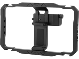 Kit Universal Para Gravação De Vídeo Em Celulares 55a 80mm Largura, Estrutura De Alumínio Com Encaixe Para Sapata Fria E