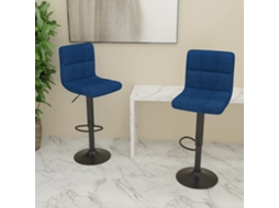 Vidaxl Bancos De Bar 2 Pcs Tecido Azul