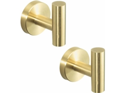 Gancho De Parede Para Toalha De Casa De Banho, Gancho Para Roupas, Suporte Para Toalha, Aço Inoxidável Sus304 Com Acabamento Dourado Escovado, 2 Peças