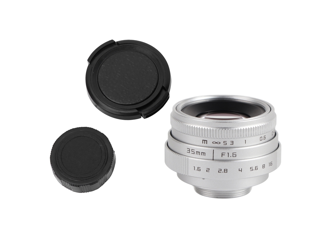 Lente Cctv C Mount 35mm F1.6 De Grande Abertura Para Nex M4/3 Fx (prata)
