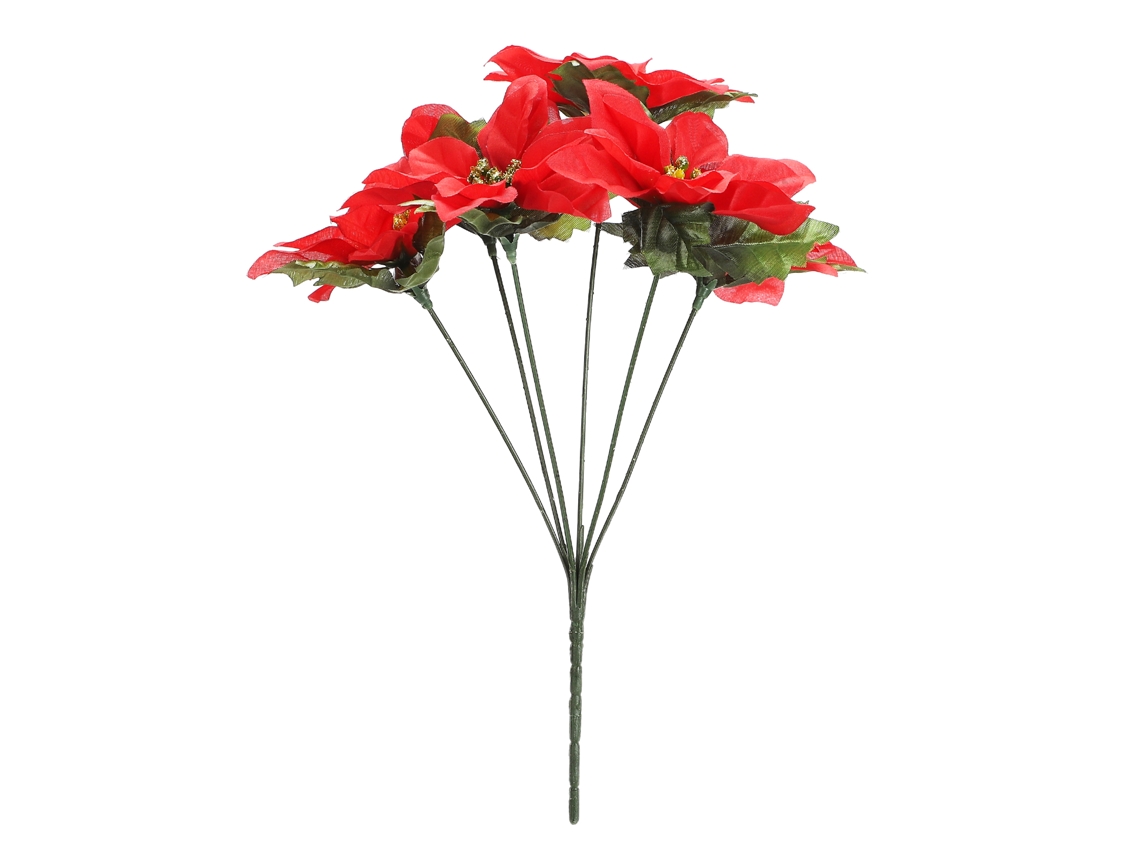 Flor De Natal Com 6 Unidades Hastes Acabadas Com Garfos
