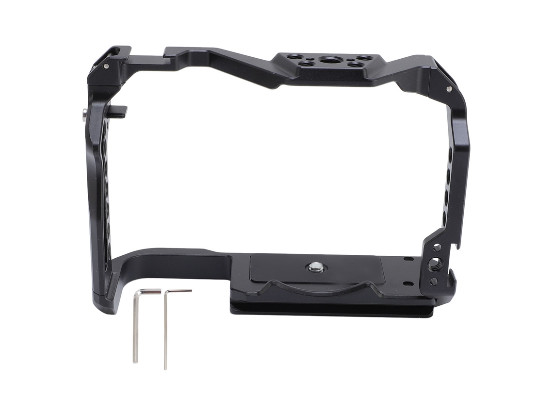 Cage Para Cámara R8 Com Base Arca Cold Shoe Ranura De Correia Parafusos 1/4 3/8 Para Gravação De Vídeo Vlog