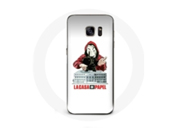 Capa para Samsung Galaxy S6 Edge La casa de papel máscara logotipo Fundo Branco