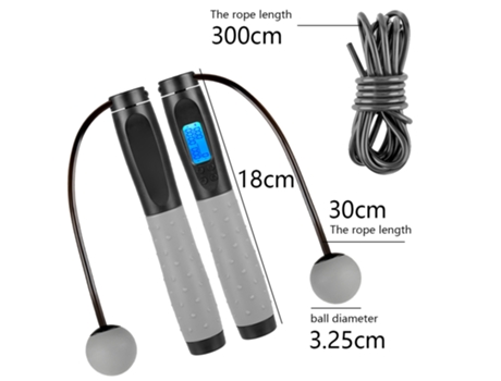 Fitness Bluetooth Pulando Corda Preto Cinza