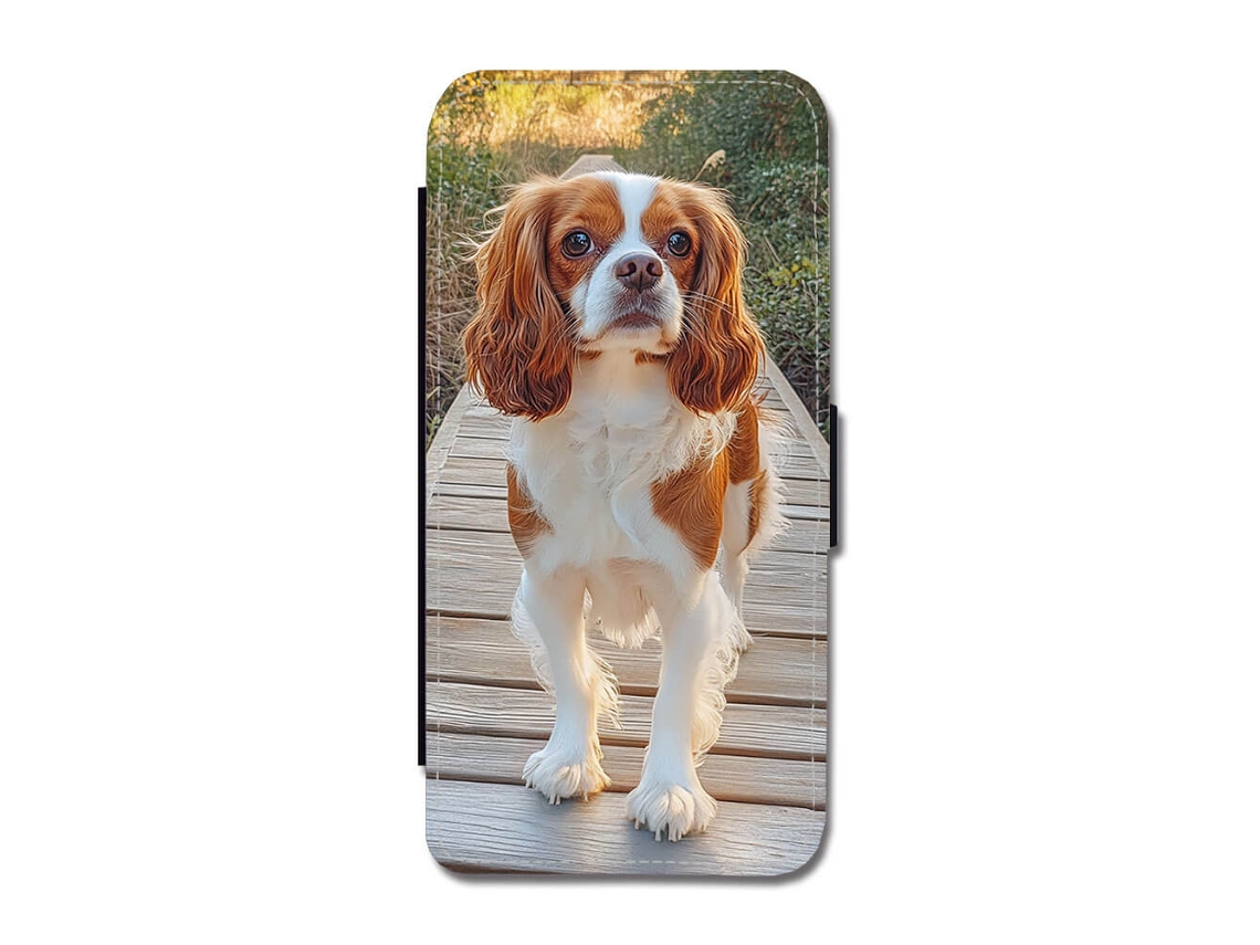 Capa Flip Para Iphone 17 Pro Max Com Estampa De Cão Da Raça Cavalier King Charles Spaniel